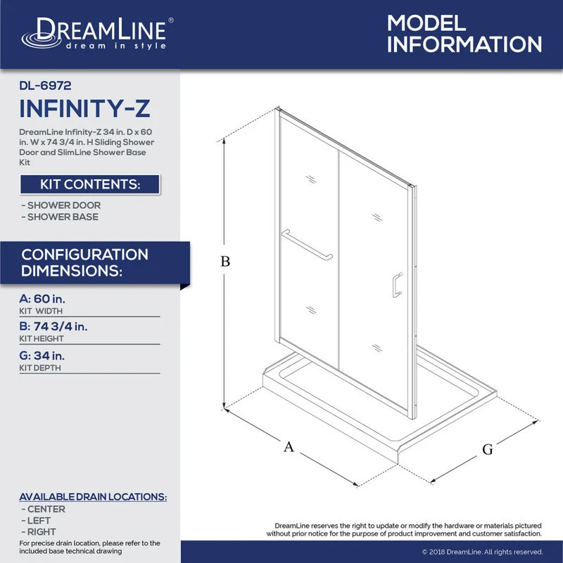DreamLine Infinity-Z 34x60" Sliding Shower Door, Satin Black, Left Black Base 8 DreamLine Infinity-Z 34x60" Sliding Shower Door, Satin Black, Left Black Base - Image 8