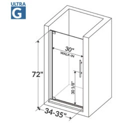 LessCare ULTRA-G Pivot Clear Glass Pivot Shower Doors, Brushed Nickel, 34-35"x72" 7 LessCare ULTRA-G Pivot Clear Glass Pivot Shower Doors, Brushed Nickel, 34-35"x72" -Warm Bathroom 9501a9de0970e9b9 6269 w800 h800 b1 p0