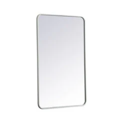 Elegant Decor Evermore 24x40" Soft Corner Metal Rectangular Mirror In White -Warm Bathroom 9581f049039ae945 0658 w800 h800 b1 p0