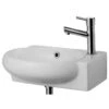 Small White Wall Mounted Ceramic Bathroom Sink Basin