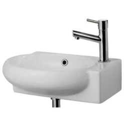 Small White Wall Mounted Ceramic Bathroom Sink Basin