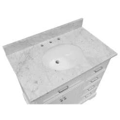 Aria 36" Bathroom Vanity, White, Carrara Marble -Warm Bathroom 95e1815c02461fde 9922 w800 h800 b1 p0