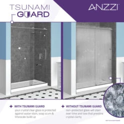 ANZZI Grand Series 34" X 58" Frameless Hinged Tub Door, Polished Chrome -Warm Bathroom 97118aa6003557eb 8918 w800 h800 b0 p0