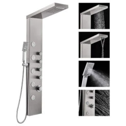 American Imaginations Rectangle Wall Mount Stainless Steel Shower Panel In Brushed Stainless Steel -Warm Bathroom 9781425800dbae9d 1916 w800 h800 b1 p0