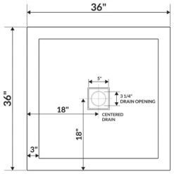 LessCare 36"x36" Left Double Threshold Shower Pan Base Wall Corner Center Drain -Warm Bathroom 9801b25e0a99bcc1 4771 w800 h800 b1 p0 1 1