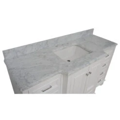 Nantucket 60" Single Bathroom Vanity In White With Carrara Marble Top -Warm Bathroom 98e1057e01661377 2508 w800 h800 b1 p0