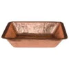 Premier Copper Products 19" Rectangle Under Counter Hammered Copper Bathroom Sink, Polished Copper