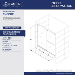 DreamLine Encore 56-60" W X 58" H Semi-Frameless Bypass Tub Door In Satin Black -Warm Bathroom 99f19ca10fd148c7 9885 w800 h800 b0 p0