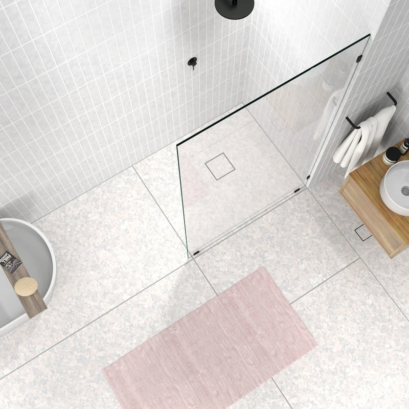 78"x44" Frameless Shower Door Single Fixed Panel, Matte Black 2 78"x44" Frameless Shower Door Single Fixed Panel, Matte Black - Image 2