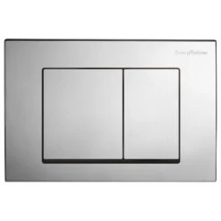 Wall Mount Dual Flush Actuator Plate With Square Push Buttons In Chrome