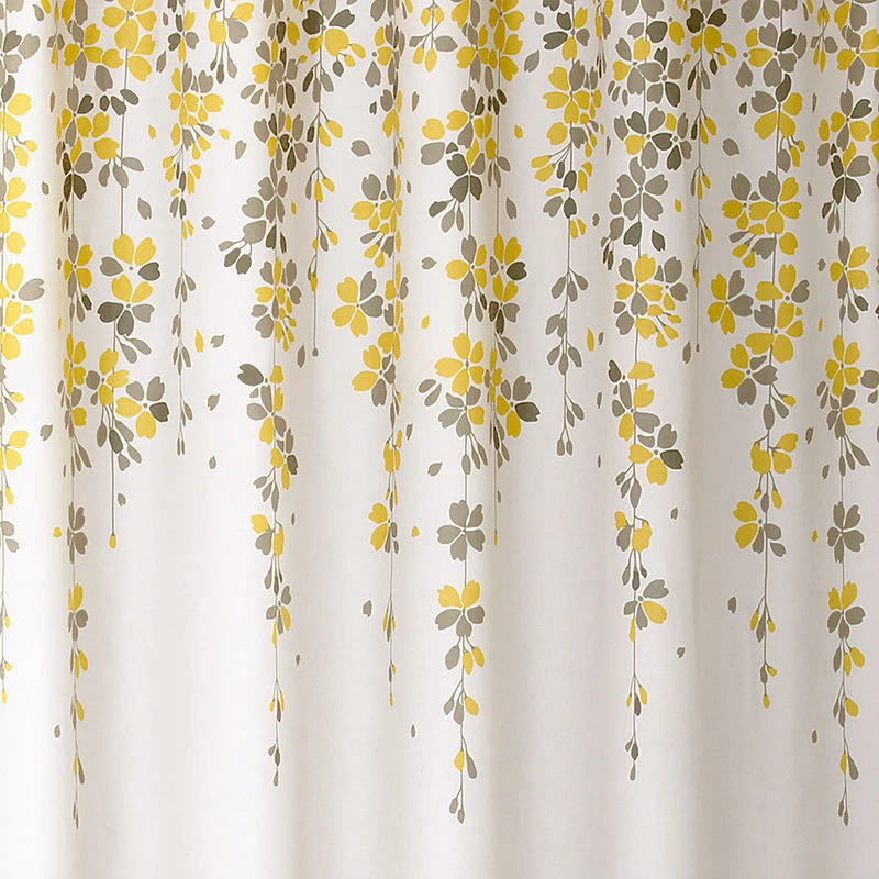 Weeping Flower Shower Curtain Yellow/Gray 72x72 5 Weeping Flower Shower Curtain Yellow/Gray 72x72 - Image 5
