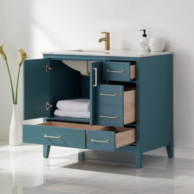 Sutton Royal Green Bathroom Vanity Set, 36", Without Mirror 4 Sutton Royal Green Bathroom Vanity Set, 36", Without Mirror - Image 4