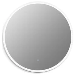 Dimora Round Frameless Modern Bathroom/Vanity LED Lighted Wall Mirror, 32"