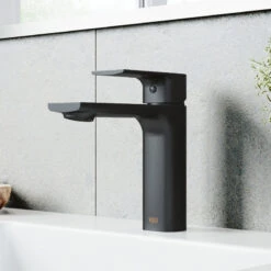 VIGO Davidson Single Hole Bathroom Faucet, Matte Black -Warm Bathroom 9b813f0c0f59e225 2074 w800 h800 b0 p0