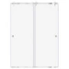 Bypass Sliding Modern Shower Doors, Chrome, 48"w"x76"h