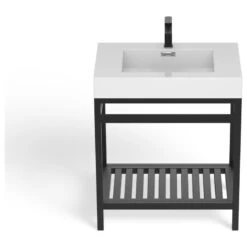 The Nova Bathroom Vanity, Black, 30", Single Sink, Freestanding -Warm Bathroom 9ba189b103c74360 7951 w800 h800 b1 p0