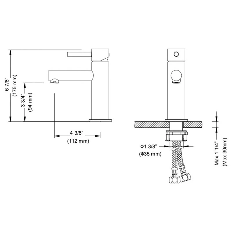 Blossom Brass Round Single Handle Bathroom Vanity Sink Faucet, Matte Black 4 Blossom Brass Round Single Handle Bathroom Vanity Sink Faucet, Matte Black - Image 4