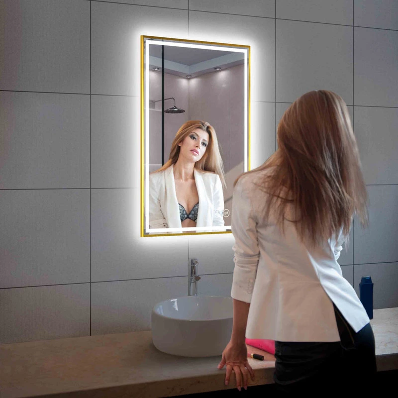 Fogless, Dimmable, Color Temperature Adjustable LED Mirror, Brush Gold, 24x36 9 Fogless, Dimmable, Color Temperature Adjustable LED Mirror, Brush Gold, 24x36 - Image 9