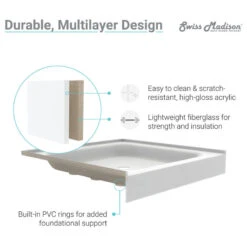 Voltaire 60"x34" Acrylic White, Single-Threshold, Shower Base, Center Drain -Warm Bathroom 9d81e1360eb5c405 6044 w800 h800 b1 p0