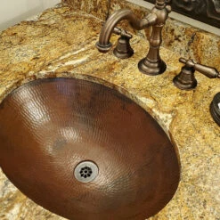 Premier Copper Products Oval Under Counter Hammered Copper Bathroom Sink, Oil Rubbed Bronze -Warm Bathroom 9e31afc6032396b3 8187 w800 h800 b0 p0