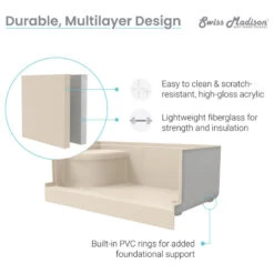 Aquatique 60"x32" Shower Base With Left Hand Drain, Biscuit -Warm Bathroom 9e8106480fee04c3 9530 w800 h800 b1 p0