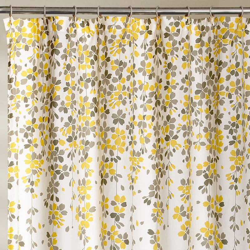Weeping Flower Shower Curtain Yellow/Gray 72x72 3 Weeping Flower Shower Curtain Yellow/Gray 72x72 - Image 3