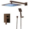 Oil Rubbed Bronze Shower System With Shower Head And Hand Shower, 16"