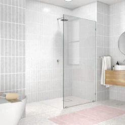 78"x42" Frameless Shower Door Single Fixed Panel, Polished Chrome