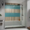 DreamLine Enigma-X 68-72" W X 76" H Sliding Shower Door In Polished Stainless Steel