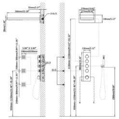 Wall Mounted Waterfall Rain Shower System With 3 Body Sprays In Matte Black, The -Warm Bathroom 9f812edd003f6ab8 2927 w800 h800 b1 p0