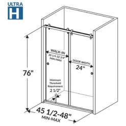 Bypass Sliding Modern Shower Doors, Chrome, 48"w"x76"h -Warm Bathroom a09167e00ab51e65 1161 w800 h800 b1 p0