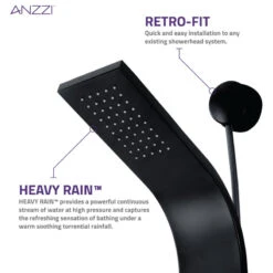 Aura 2-Jetted Shower Panel With Heavy Rain Shower And Spray Wand, Matte Black 12 Aura 2-Jetted Shower Panel With Heavy Rain Shower And Spray Wand, Matte Black -Warm Bathroom a0a1d04901aafe7f 8228 w800 h800 b1 p0