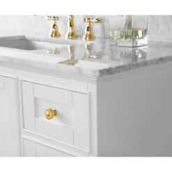Audrey Vanity Set, White, 48", Gold Hardware, No Mirror 30 Audrey Vanity Set, White, 48", Gold Hardware, No Mirror -Warm Bathroom a0d1781b024e13a3 3886 w800 h800 b0 p0