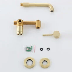 Brushed Brass Single Lever Wall Mounted Bathroom Faucet Swivel Sink Faucet Brass -Warm Bathroom a1911456001d1333 6046 w800 h800 b0 p0