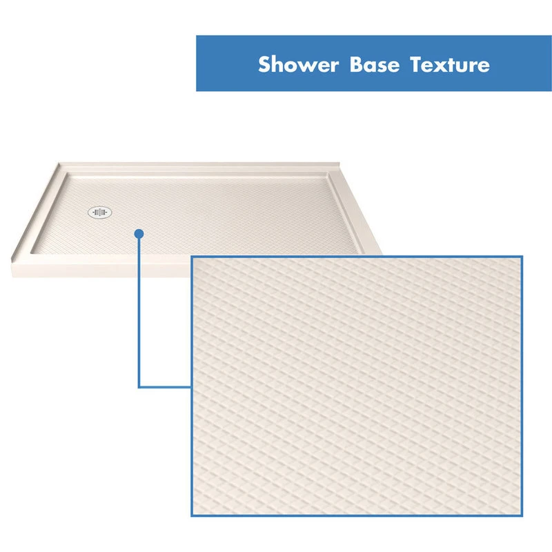DreamLine SlimLine 36 D X 60 W X 2.75 H Left Drain Double Threshold Shower Base, Biscuit 3 DreamLine SlimLine 36 D X 60 W X 2.75 H Left Drain Double Threshold Shower Base, Biscuit - Image 3