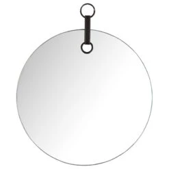 19" Dia Frameless Round Wall Mirror Black Bathroom Entryway Bedroom Decor