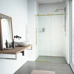 VIGO Elan E-class 72" X 76" Frameless Sliding Shower Door, Matte Gold -Warm Bathroom a2c12ca90f735658 9272 w800 h800 b0 p0