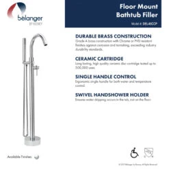 Belanger DEL45 Single Handle Freestanding Tub Filler, Brushed Nickel 12 Belanger DEL45 Single Handle Freestanding Tub Filler, Brushed Nickel -Warm Bathroom a34125df0fae8fb4 4393 w800 h800 b1 p0