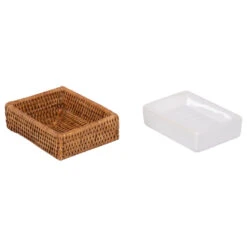 La Jolla Rattan Rectangular Soap Dish, Honey Brown -Warm Bathroom a3413c890e94c4a2 6512 w800 h800 b1 p0