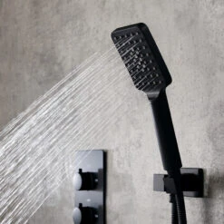 Wall Mounted Waterfall Rain Shower System With 3 Body Sprays In Matte Black, The -Warm Bathroom a381c834003f6aba 2927 w800 h800 b0 p0