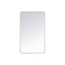 Elegant Decor Evermore 24x40" Soft Corner Metal Rectangular Mirror In White -Warm Bathroom a4911cb4039ae943 0658 w800 h800 b1 p0
