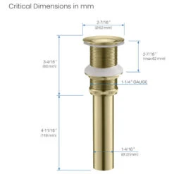 Pop-Up Drain Stopper Without Overflow, Brushed Gold -Warm Bathroom a50189120233f831 3330 w800 h800 b1 p0