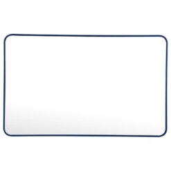 Ellis Soft Corner Metal Rectangular Mirror, Blue, 30"x48"