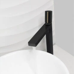 STYLISH Single Handle Bathroom Vessel Sink Faucet, Matte Black And Brushed Gold -Warm Bathroom a54137f3011bbfef 9980 w800 h800 b0 p0