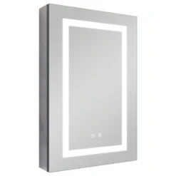 Recessed/Surface LED Light Mirror Medicine Cabinet Defogger, 20"x30" Left Hinge 24 Recessed/Surface LED Light Mirror Medicine Cabinet Defogger, 20"x30" Left Hinge -Warm Bathroom a551e74302d8bc35 7237 w800 h800 b1 p0