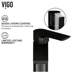 VIGO Davidson Single Hole Bathroom Faucet, Matte Black -Warm Bathroom a6f173d30f59e232 2074 w800 h800 b1 p0
