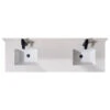 Belluno Composite Stone Vanity Top In Milano White With White Sinks, 73"