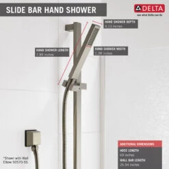 Delta Vero Premium Single-Setting Slide Bar Hand Shower, Stainless, 57530-SS -Warm Bathroom a741f3db0cbf41cc 5451 w800 h800 b0 p0