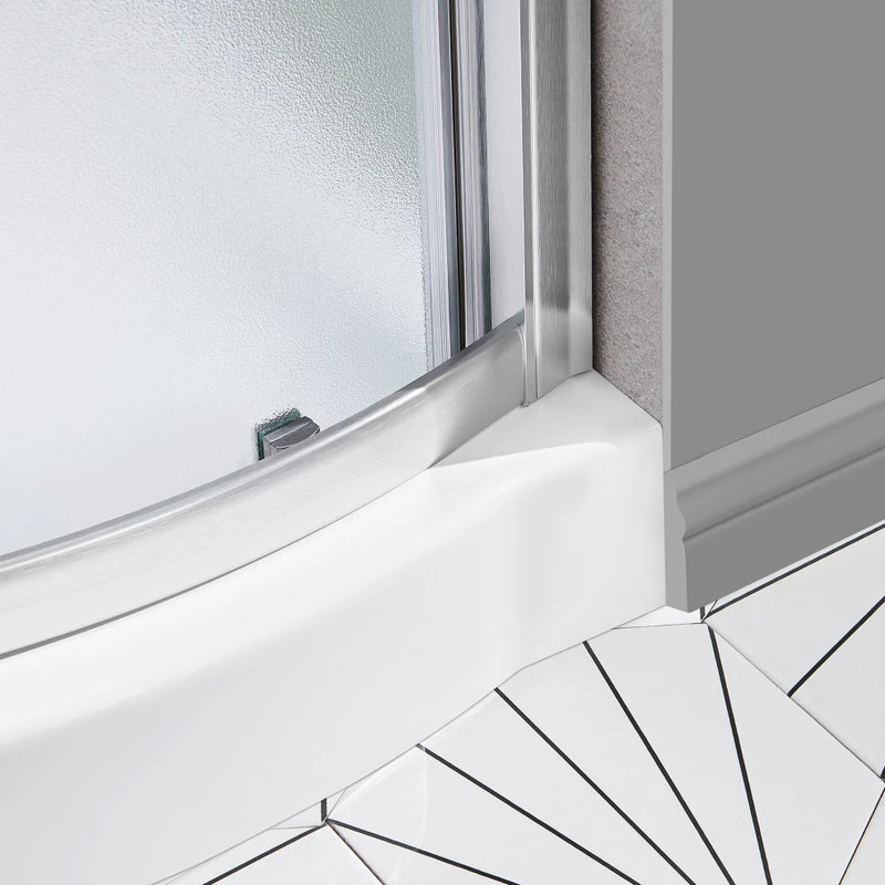 Ove Decors Breeze 34 Shower Kit, Frosted Glass Panels And Base, Satin Nickel 8 Ove Decors Breeze 34 Shower Kit, Frosted Glass Panels And Base, Satin Nickel - Image 8