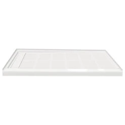 Transolid Linear 60"x30" Rectangular Shower Base With Left Hand Drain, White
